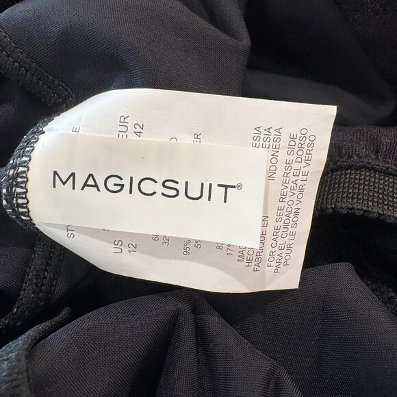 Magicsuit by Miraclesuit Jill Stroke Of Luck Swimsuit 1-PC Black & Gold Size 12 - Picture 8 of 9